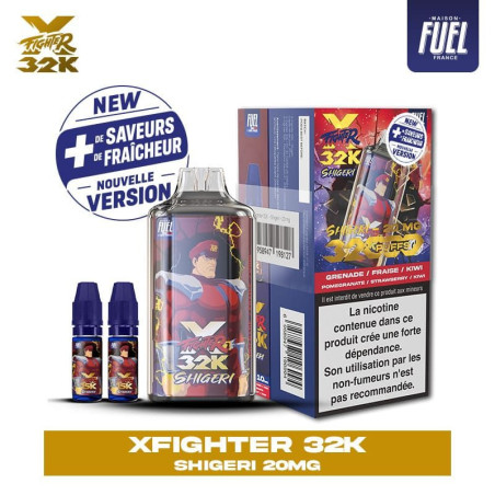 Xfighter 32k puff 20mg rechargeable - liquide fighter fuel & aspire shigeri