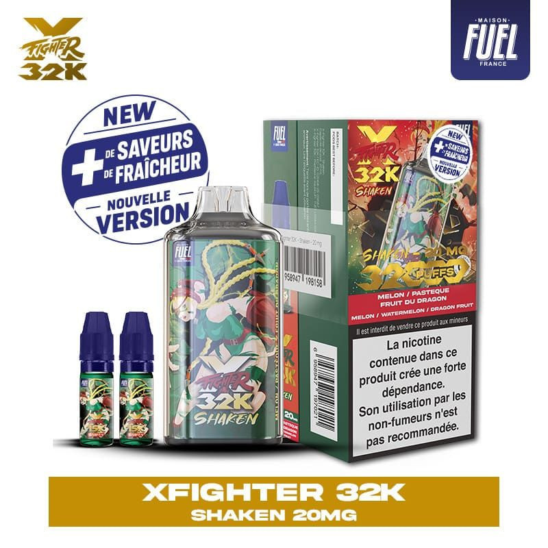 Xfighter 32k puff 20mg rechargeable - liquide fighter fuel & aspire shaken