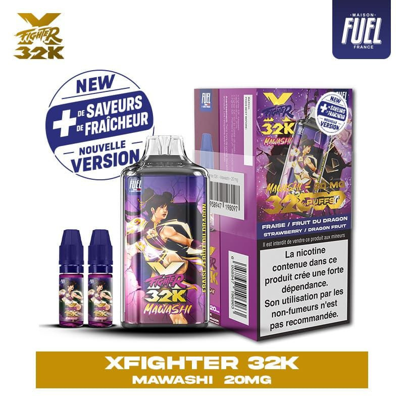 Xfighter 32k puff 20mg rechargeable - liquide fighter fuel & aspire mawashi