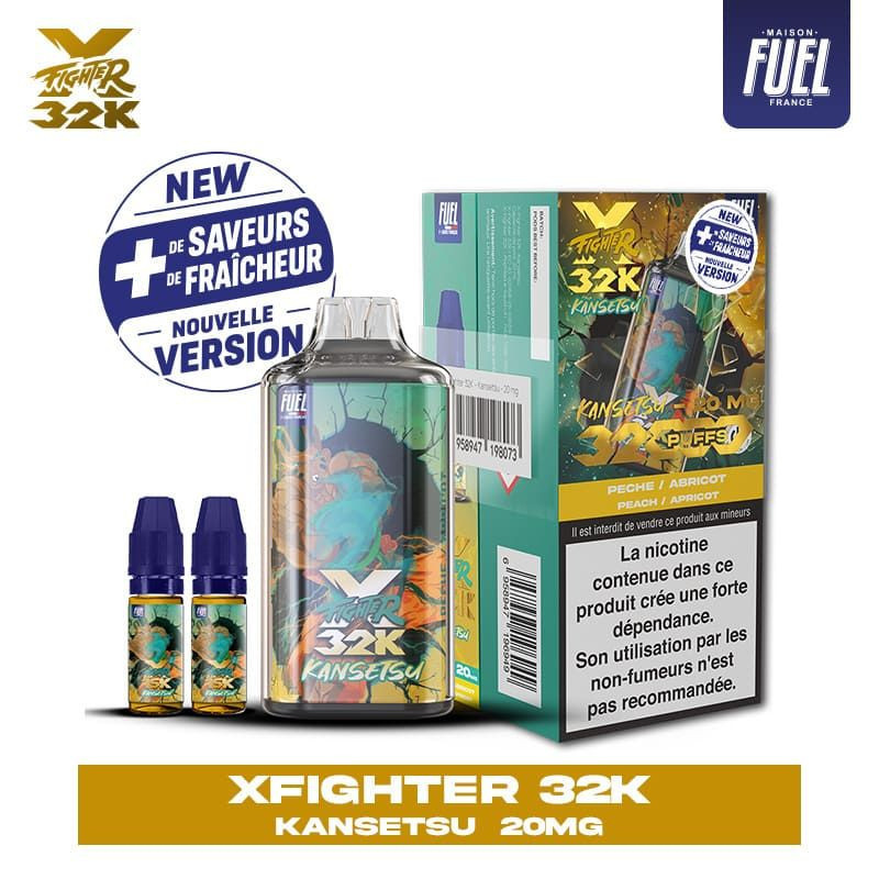 Xfighter 32k puff 20mg rechargeable - liquide fighter fuel & aspire kansetsu