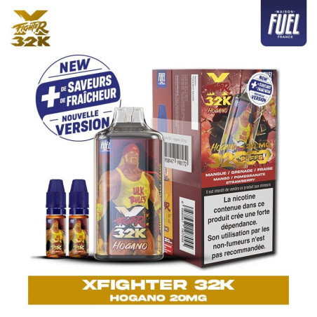 Xfighter 32k puff 20mg rechargeable - liquide fighter fuel & aspire hogano