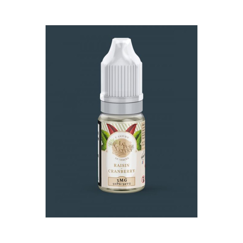 10ml petit verger - sel de nicotine 10mg - savourea raisin cranberry